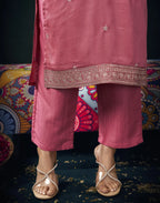 Silk Embroidered Straight 3 Piece Kurta Set