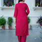 Silk Blend Woven Straight Kurta with Pant & Dupatta