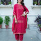 Silk Blend Woven Straight Kurta with Pant & Dupatta