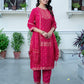 Silk Blend Woven Straight Kurta with Pant & Dupatta