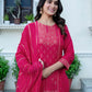 Silk Blend Woven Straight Kurta with Pant & Dupatta