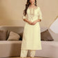 Affordable Beige Silk Embroidered Straight Kurta Set under 1299