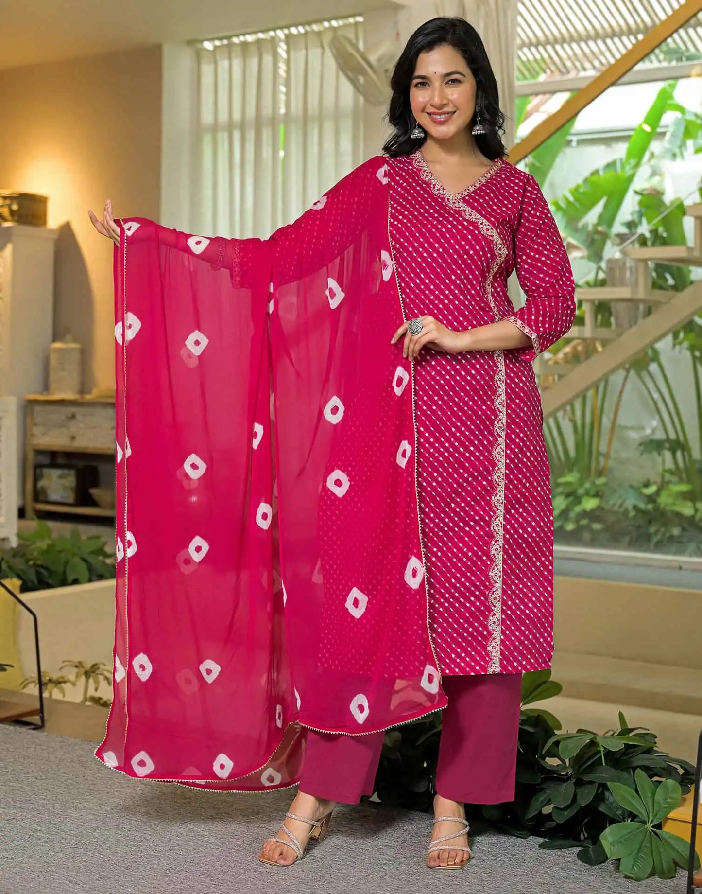 Cotton Printed Straight Kurta with Pant & Dupatta