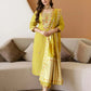 Yellow Silk Embroidered Straight Kurta Set with Pant & Dupatta for Women under 1299