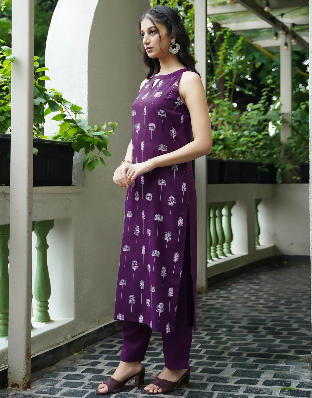 Cotton Blend Printed Straight 3 Piece Kurta Set