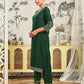 Silk Blend Embroidered Straight Kurta with Pant & Dupatta