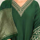 Silk Blend Embroidered Straight Kurta with Pant & Dupatta