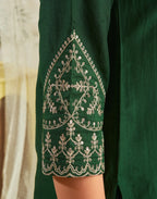 Poly Chinnon Embroidered Straight 3 Piece Kurta Set