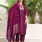 Silk Blend Dyed, Sequence and Embroidery Work, Jacquard and Lace Straight Kurta with Pant & Dupatta