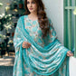 Cotton Blend Foil Printed and Printed Fabric Lace Straight Kurta with Pant & Dupatta