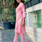 Cotton Blend Badhani Printed, Foil Printed and Gota Lace Straight Kurta with Pant & Dupatta