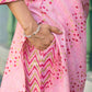 Cotton Blend Badhani Printed, Foil Printed and Gota Lace Straight Kurta with Pant & Dupatta
