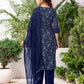 Crepe Printed Straight Kurta with Pant & Dupatta