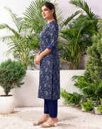 Crepe Printed Straight 3 Piece Kurta Set