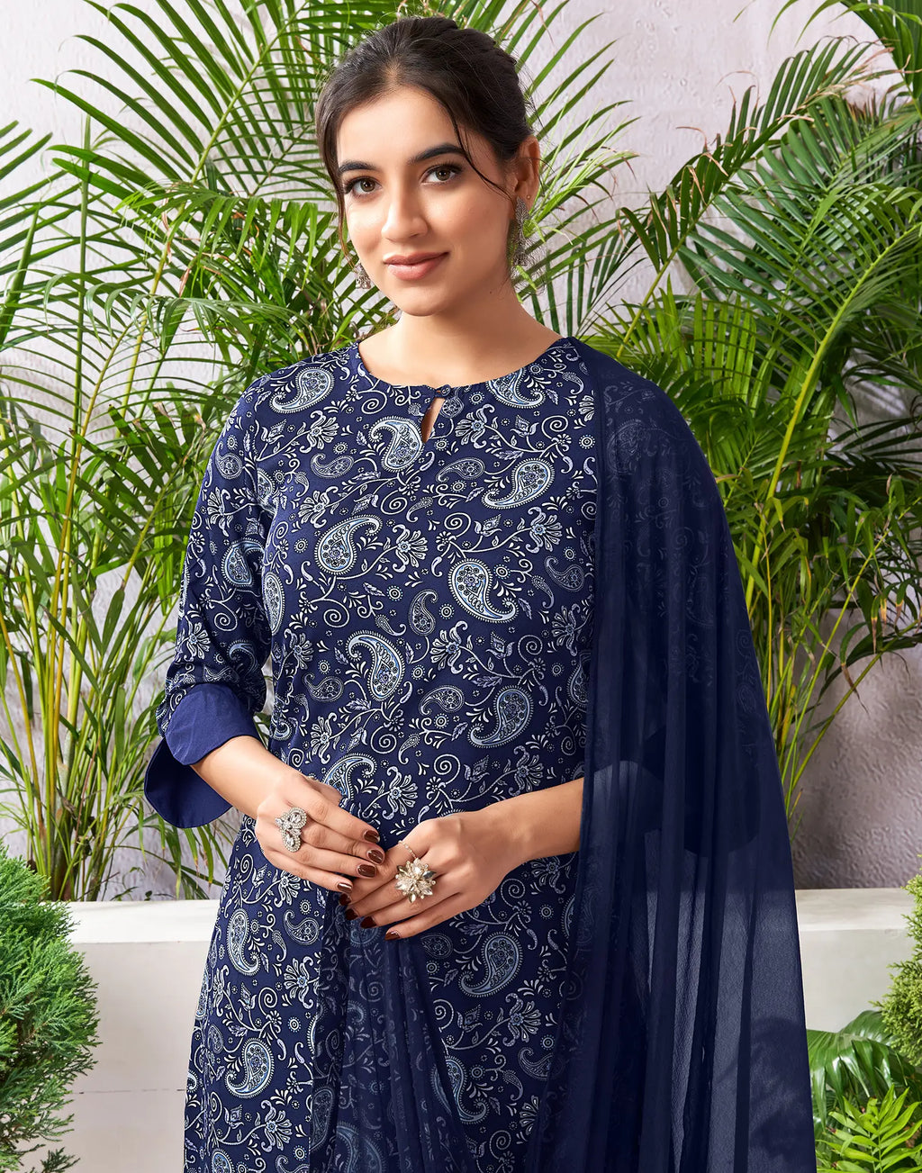 Crepe Printed Straight 3 Piece Kurta Set