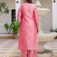 Silk Blend Embroidery and Sequins Work, Weaving, Lace Straight Kurta with Pant & Dupatta