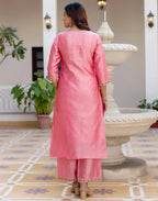 Taffeta Butti Embroidered Straight 3 Piece Kurta Set