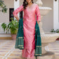 Silk Blend Embroidery and Sequins Work, Weaving, Lace Straight Kurta with Pant & Dupatta