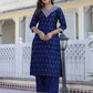 Silk Blend Embroidery and Sequins Work, Weaving, Lace Straight Kurta with Pant & Dupatta