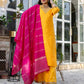 Silk Blend Embroidery and Sequins Work, Weaving, Lace Straight Kurta with Pant & Dupatta
