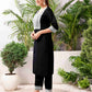 Cotton Blend Embroidered Straight Kurta with Pant & Dupatta