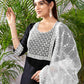 Cotton Blend Embroidered Straight Kurta with Pant & Dupatta