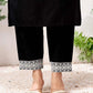 Cotton Blend Embroidered Straight Kurta with Pant & Dupatta