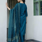 Cotton Blend Embroidered Straight Kurta with Pant & Dupatta
