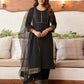 Cotton Blend Sequence Embroidery, Foil Print and Gota Lace Straight Kurta with Pant & Dupatta