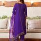 Cotton Blend Sequence Embroidery, Foil Print and Gota Lace Straight Kurta with Pant & Dupatta