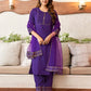 Cotton Blend Sequence Embroidery, Foil Print and Gota Lace Straight Kurta with Pant & Dupatta