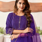 Cotton Blend Sequence Embroidery, Foil Print and Gota Lace Straight Kurta with Pant & Dupatta