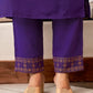 Cotton Blend Sequence Embroidery, Foil Print and Gota Lace Straight Kurta with Pant & Dupatta