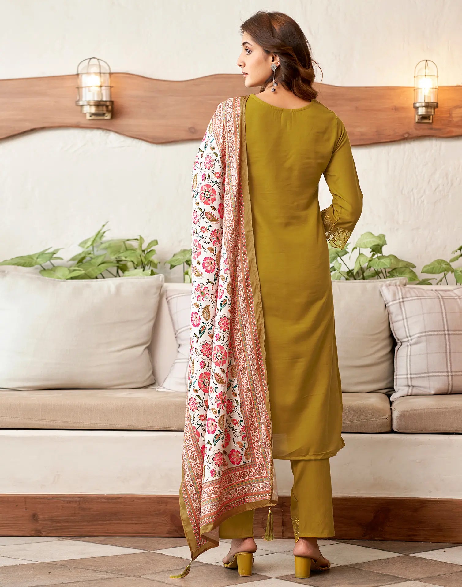 Viscose Rayon Embroidered Straight 3 Piece Kurta Set