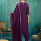 Silk Blend Embroidered Straight Kurta with Pant & Dupatta