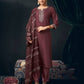 Silk Blend Embroidered Straight Kurta with Pant & Dupatta