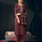 Silk Blend Embroidered Straight Kurta with Pant & Dupatta