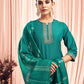 Silk Blend Embroidered Straight Kurta with Pant & Dupatta