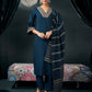 Rayon Blend Embroidered Straight Kurta with Pant & Dupatta