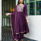 Silk Blend Foil Printed, Floral Printed and Printed Lace Anarkali Kurta with Pant & Dupatta