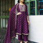 Silk Blend Foil Printed, Floral Printed and Printed Lace Anarkali Kurta with Pant & Dupatta