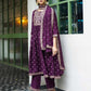 Silk Blend Foil Printed, Floral Printed and Printed Lace Anarkali Kurta with Pant & Dupatta