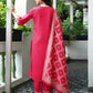 Silk Blend Embroidered Straight Kurta with Pant & Dupatta