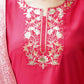 Silk Blend Embroidered Straight Kurta with Pant & Dupatta