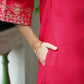 Silk Blend Embroidered Straight Kurta with Pant & Dupatta