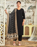 Poly Rayon Plain Straight 3 Piece Kurta Set