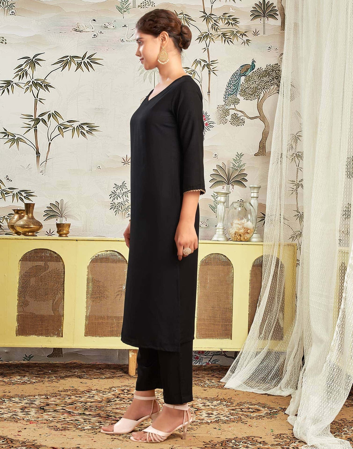 Rayon Blend Solid Straight Kurta with Pant & Dupatta