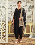 Poly Rayon Plain Straight 3 Piece Kurta Set