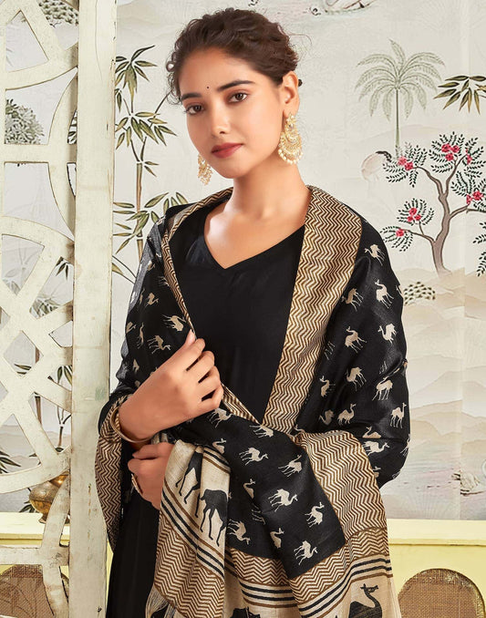 Rayon Blend Solid Straight Kurta with Pant & Dupatta