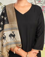 Poly Rayon Plain Straight 3 Piece Kurta Set